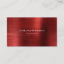 Modern Professional Brushed Metallic Ruby Red Business Card