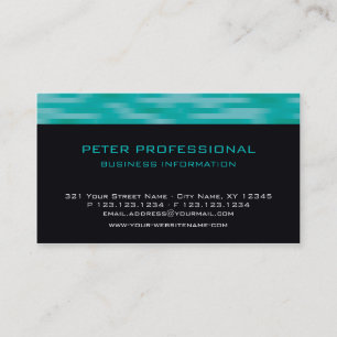 Modern Professional Business Card black teal