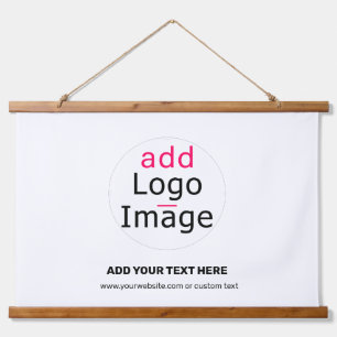 Modern Professional Business Chic Custom Logo Hanging Tapestry