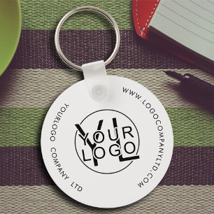 Modern Professional Business Company Black Logo Keychain