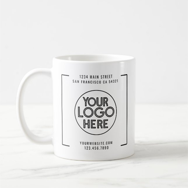 Modern Professional Business Company Custom Logo  Coffee Mug (Left)