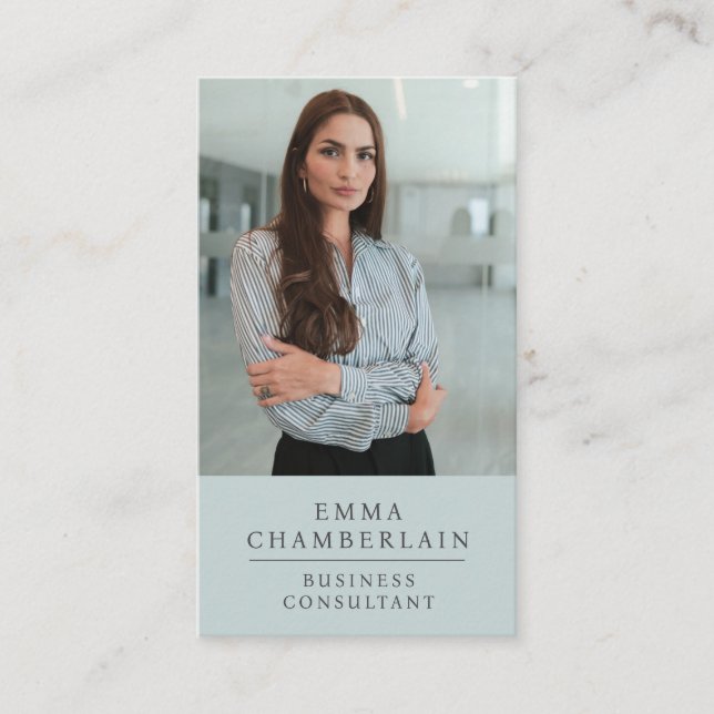Modern Professional Business Consultant Photo  Business Card (Front)