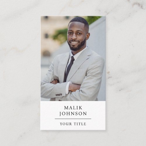 Modern Professional Business Consultant Photo Business Card