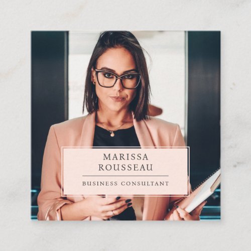 Modern Professional Business Consultant Photo  Square Business Card