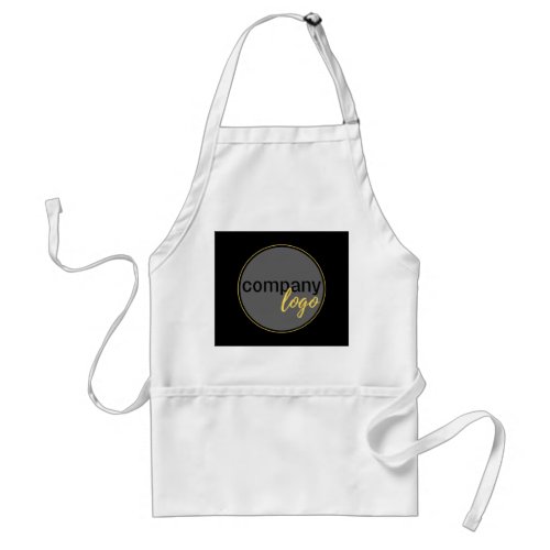 MODERN PROFESSIONAL BUSINESS LOGO BLACK AND WHITE ADULT APRON