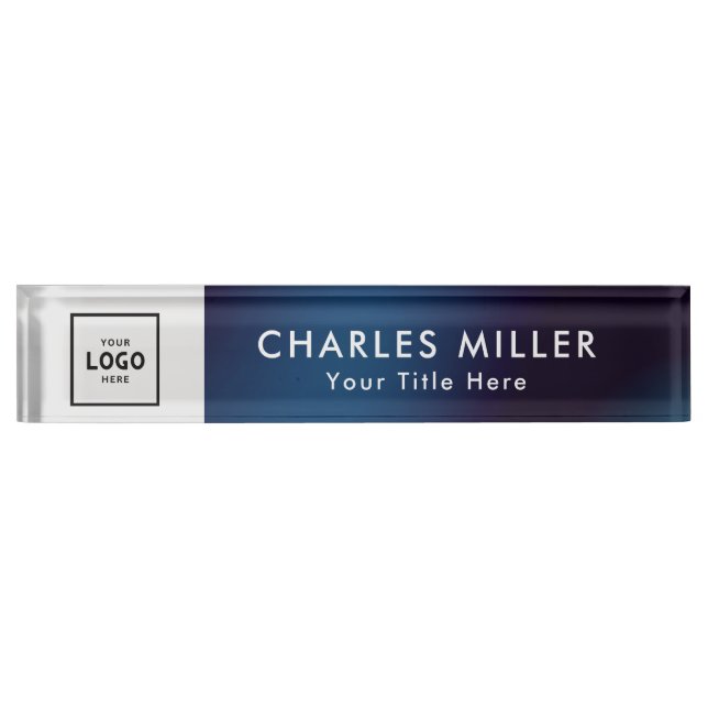 Modern Professional business logo Desk Desk Name Plate (Front)