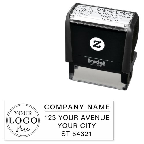 Modern Professional Business Logo Return Address Self_inking Stamp