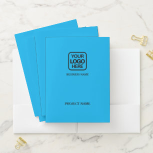 Modern Professional Business Logo Sky Blue Pocket Folder