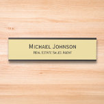Modern Professional Business Office Name Title Door Sign<br><div class="desc">Custom, personalized, professional, modern, classy, stylish, elegant, business office cabin classic black faux gold and black script / typography, wall or door hanging metal sign name plate. To customize, simply type in your full name and designation / title. While you personalize, you'll be able to see a preview throughout. Perfect...</div>