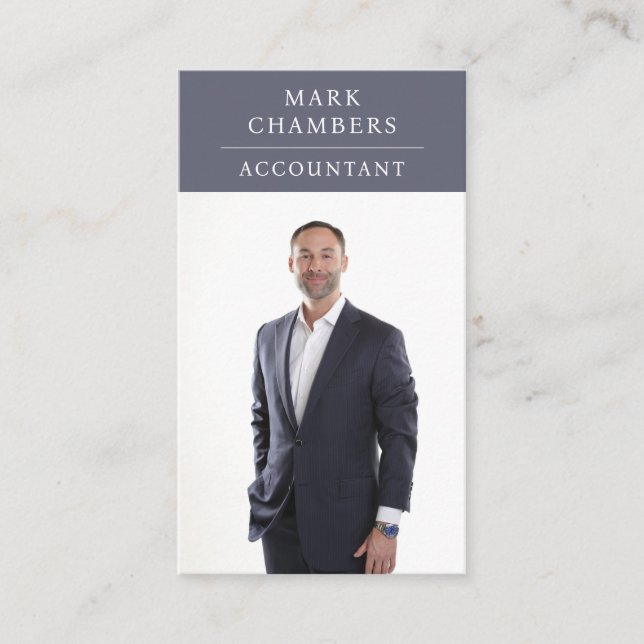 Modern Professional Business Photo Accountant Card (Front)
