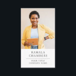 Modern Professional Business Photo Business Card<br><div class="desc">This business card features a portrait photo layout with a framed title and name plate suitable for many professional titles like consultant, interior design, editor, sales consultant, real estate etc. This photo is a sample only. Replace the sample placeholder with your own photo before checkout. The reverse side features the...</div>