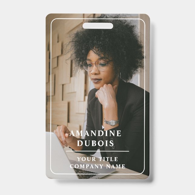 Modern Professional Business Photo ID Badge (Front)