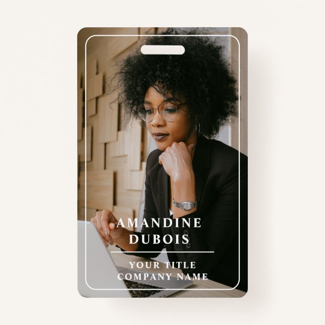 Modern Professional Business Photo ID Badge (Front)