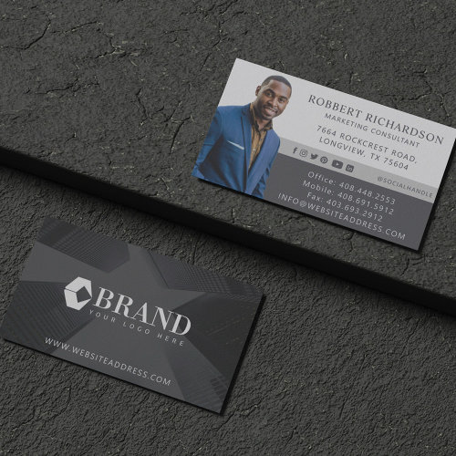 Modern Professional Business Photo Portrait & Logo Business Card