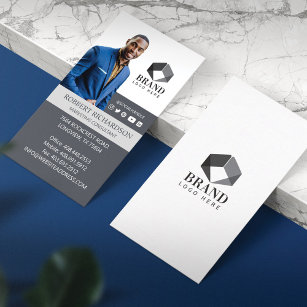 Modern Professional Business Photo Portrait & Logo Business Card