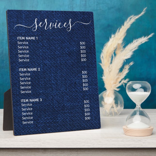 Modern Professional Business Price List Plaque (Side)
