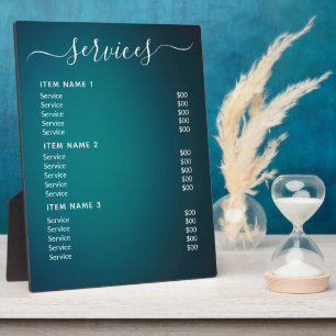 Modern Professional Business Price List Plaque