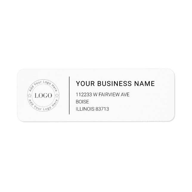 Modern Professional Business Return Address Label (Front)