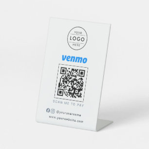 Modern Professional Business Venmo QR Payment Sign