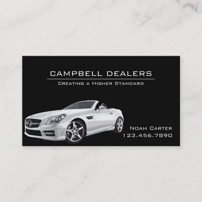 Modern Professional Car Dealership Business Card (Front)