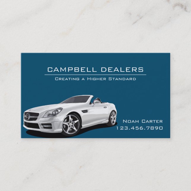 Modern Professional Car Dealership Business Card (Front)