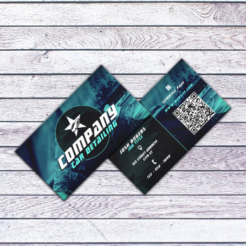 Modern Professional Car Detailing Logo Business Card by TwoFatCats at Zazzle