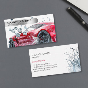 Modern Professional Car Detailing Washing Cleaning Business Card