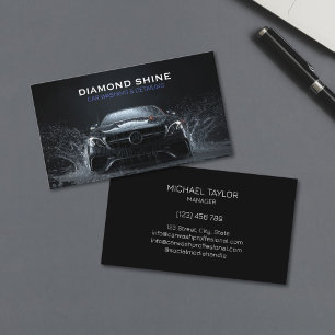 Modern Professional Car Detailing Washing Cleaning Business Card
