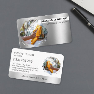 Modern Professional Car Detailing Washing Cleaning Business Card