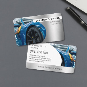 Modern Professional Car Detailing Washing Cleaning Business Card