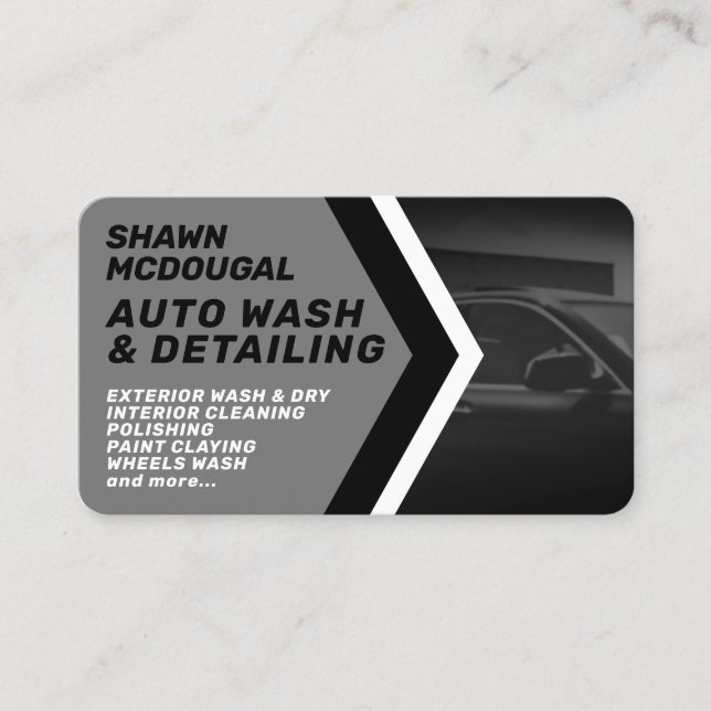 Modern professional car wash inspired  business ca card (Front)