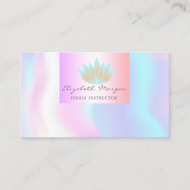Modern Professional Charming,Lotus,Holographic Business Card (Front)