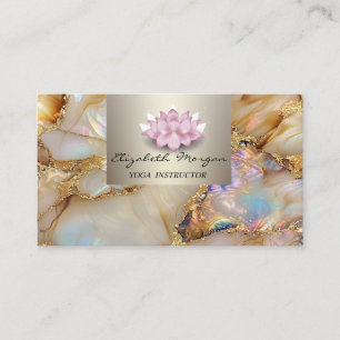 Modern Professional Charming,Lotus,Pearl Marble Business Card