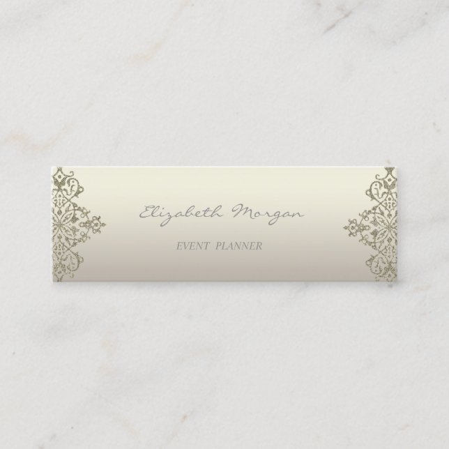 Modern Professional Charming  Luminous,Lace Mini Business Card (Front)