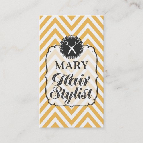 Modern Professional Chevron Hair Stylist Cards Business Cards