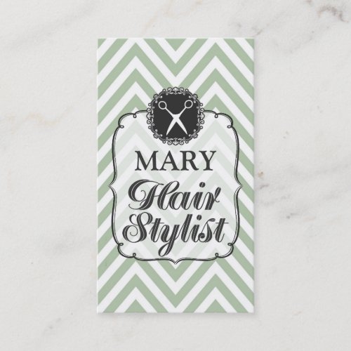 Modern Professional Chevron Hair Stylist Cards Business Card Template