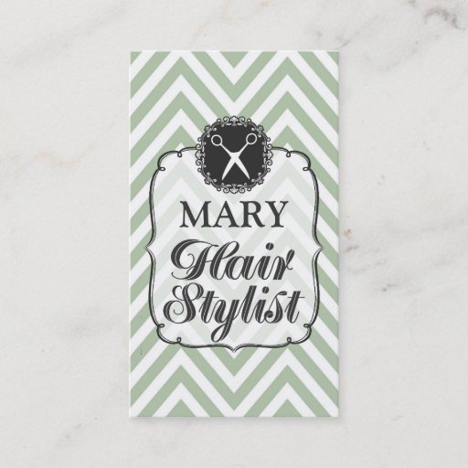 Customizable Modern Professional Chevron Hair Stylist Cards Business Card Template