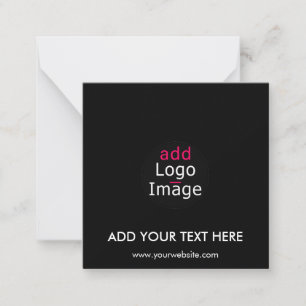 Modern Professional Chic Custom Brand Black Note Card