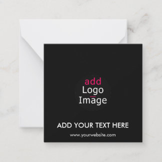 Modern Professional Chic Custom Brand Black Note Card
