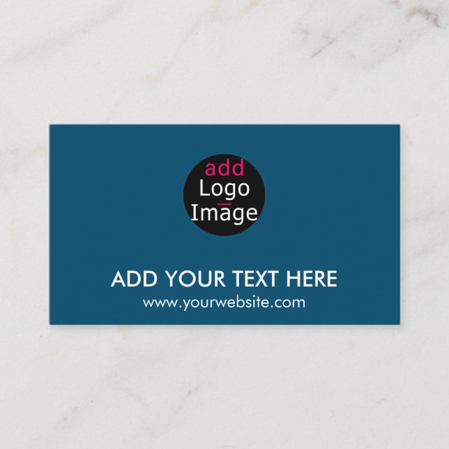 Modern Professional Chic Custom Brand Ocean Blue Enclosure Card (Front)