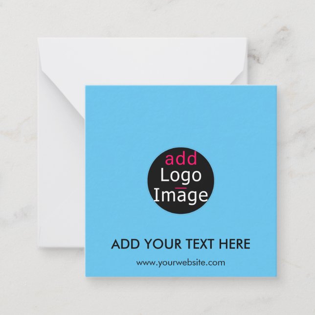 Modern Professional Chic Custom Brand Pale Blue Note Card (Front)