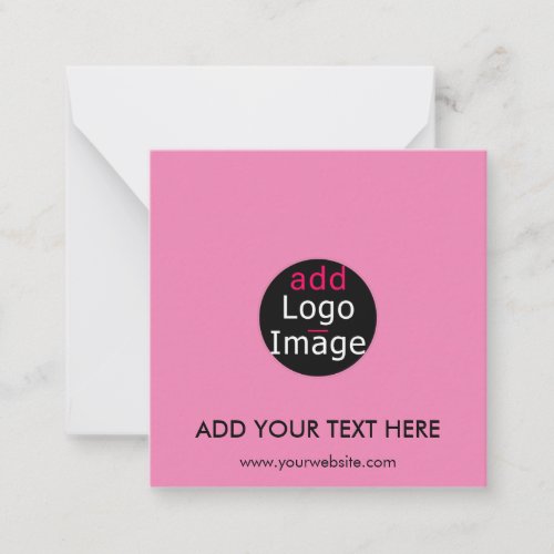 Modern Professional Chic Custom Brand Pink Note Card