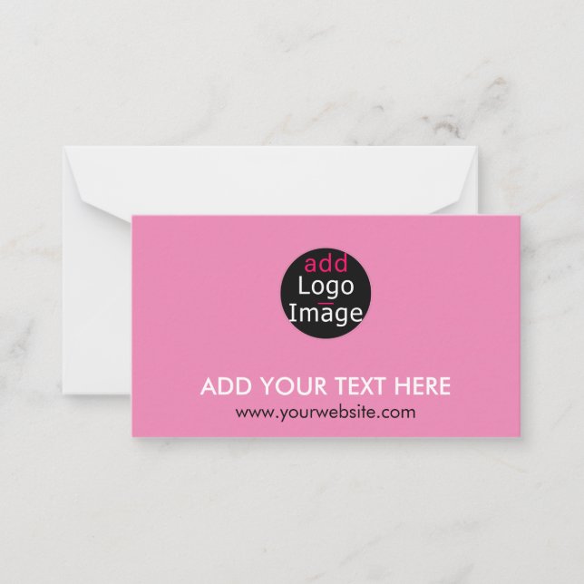 Modern Professional Chic Custom Brand Pink Note Card (Front)