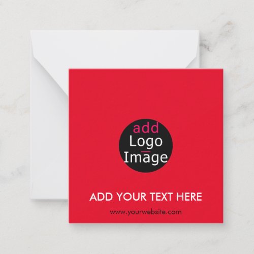 Modern Professional Chic Custom Brand Red Note Card