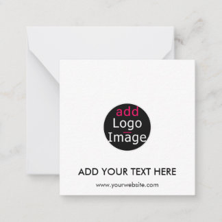 Modern Professional Chic Custom Brand White Note Card
