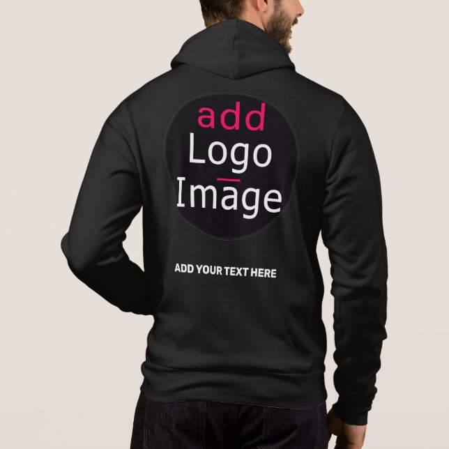 Modern Professional Chic Custom Branding Black Hoodie (Back)