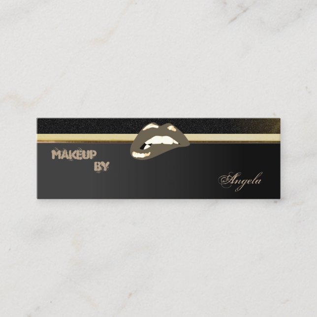 Modern Professional  Chic  Luxury -Lips Mini Business Card (Front)