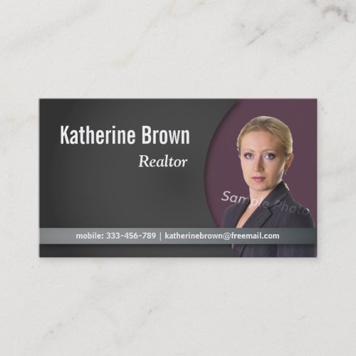Modern Professional Chic Real Estate Photo Business Card