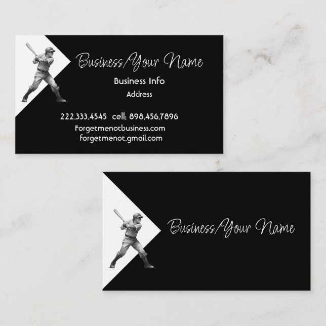 Modern Professional Classic Baseball Player Game  Business Card (Front/Back)