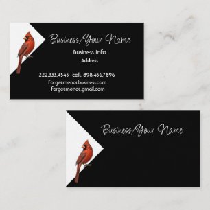 Modern Professional Classic Cardinal Red Bird art Business Card